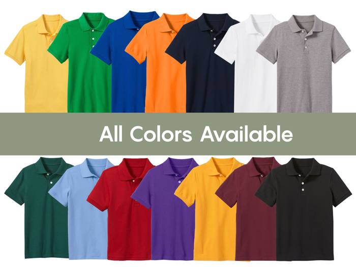 5-Pack School Uniform Tagless Polo Tshirt for Little Boys & Big Boys
